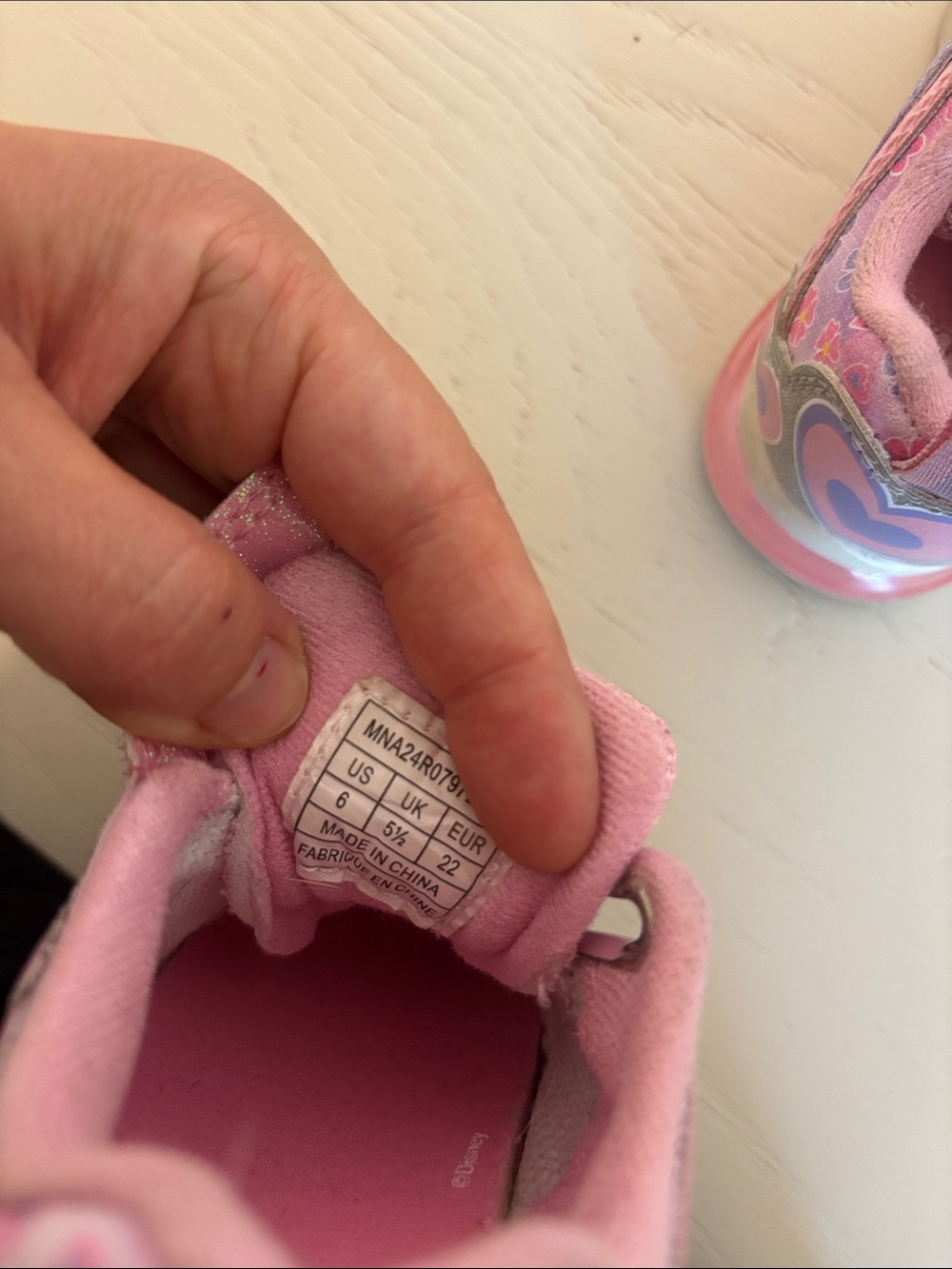 Disney Minnie Mouse Pink and Silver Light-Up Kids Sneakers - Picture 5 of 5